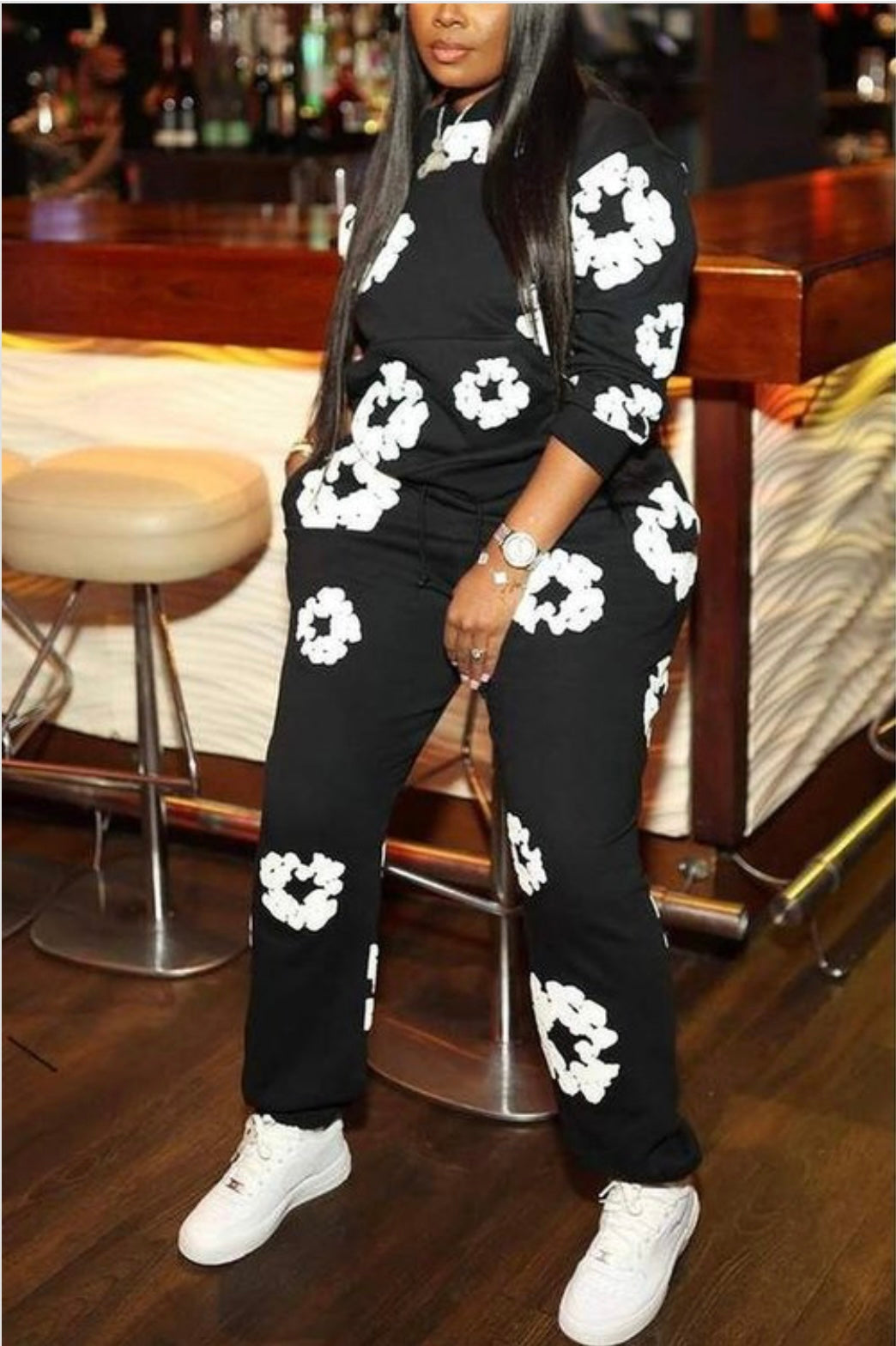 HOODED FLORAL PRINTED SET