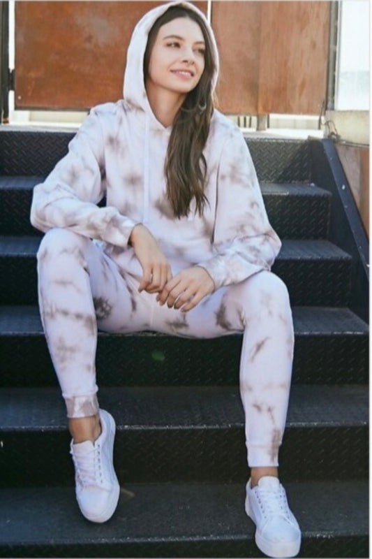 TIE-DYE BEIGE JOGGER SET