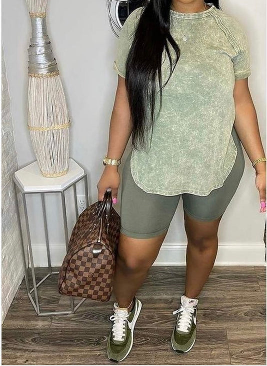 DISTRESSED SHORT SET
